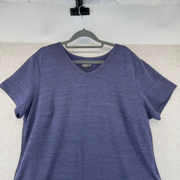 32 COOL Plus Size XXL Navy Blue Short Sleeve Cotton T Shirt Dress Pockets - Picture 3 of 9